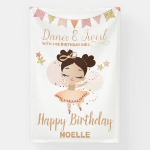 Dance & Twirl, Princess Ballerina w/Bow Birthday Banner