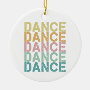 Dance Vintage Lettering For Retro Disco House Ceramic Ornament