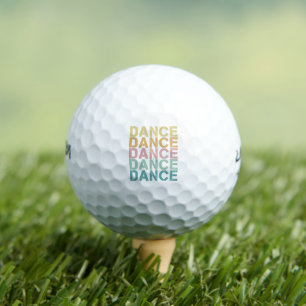 Dance Vintage Lettering For Retro Disco House Golf Balls