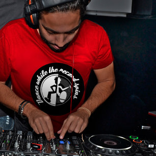 Dance while the record spins retro graphic t-shirt