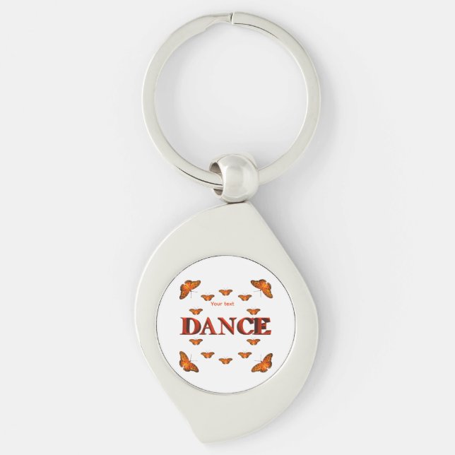 Dance with butterflies design key ring (Front)