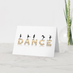 Dance with female silhouettes card