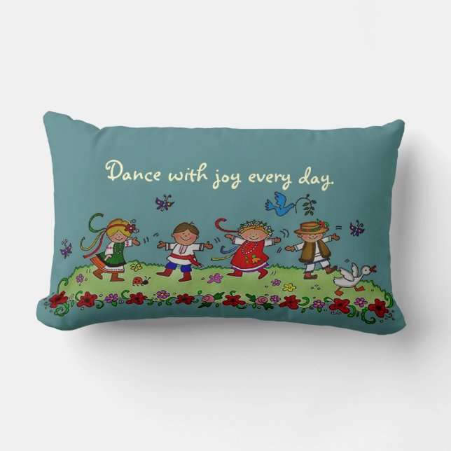 Dance With Joy Every Day Lumbar Cushion (Front)