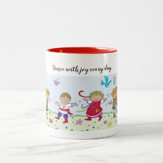 Dance With Joy Ukrainian Dancers Two-Tone Coffee Mug