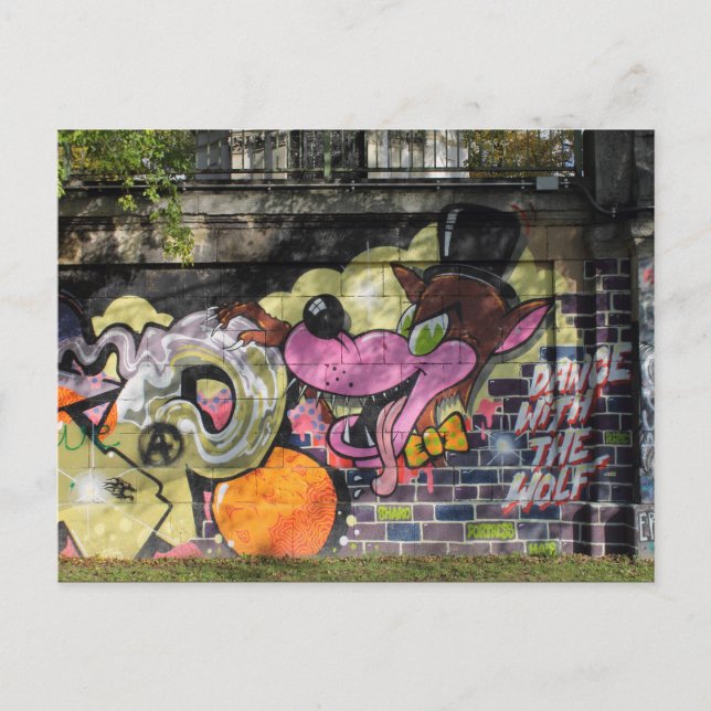 Dance With The Wolf Graffiti Postcard (Front)