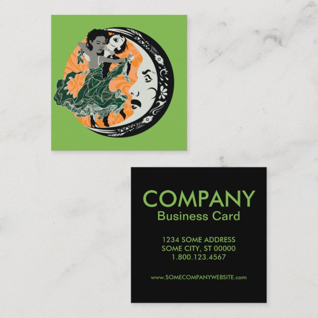 dance with your darkness square business card (Front/Back)