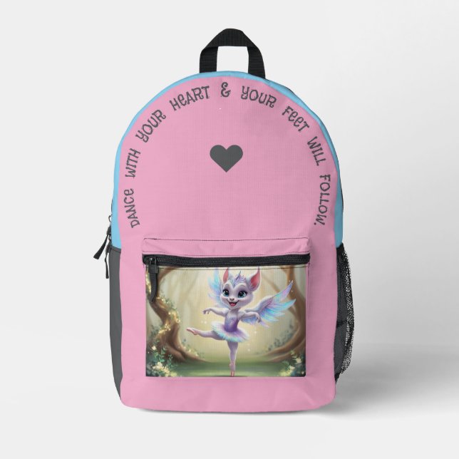 Dance With Your Heart… Printed Backpack (Front)