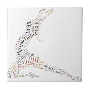 Dance Word Cloud Ceramic Tile