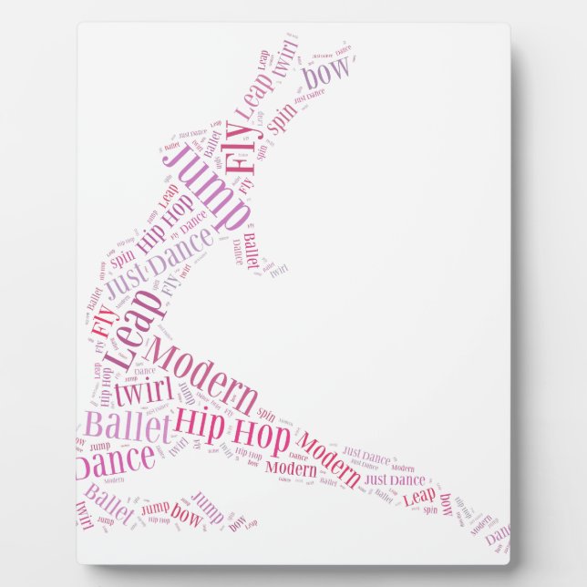 Dance Word Cloud Pink Plaque (Front)