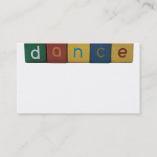 dance word in blocks business card
