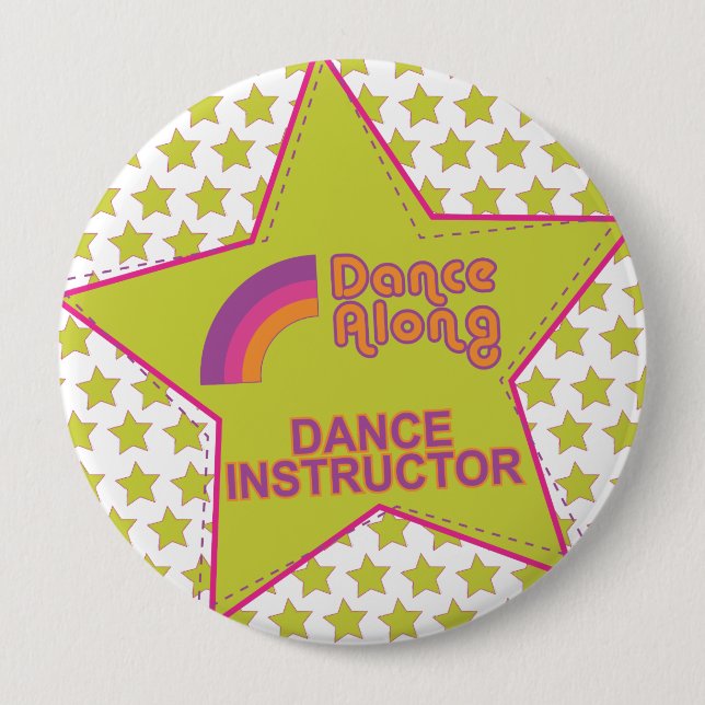 dancealong_star_dance instructor_button 10 cm round badge (Front)