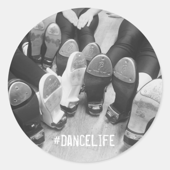 #DanceLife Tap Dance Classic Round Sticker, Glossy Sticker (Front)