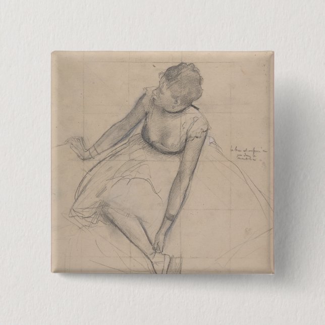 Dancer Adjusting Her Slipper 15 Cm Square Badge (Front)