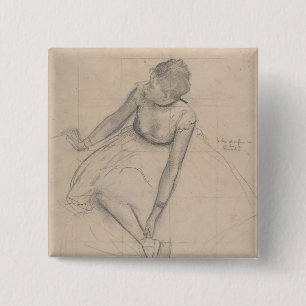 Dancer Adjusting Her Slipper 15 Cm Square Badge