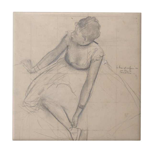 Dancer Adjusting Her Slipper Ceramic Tile (Front)