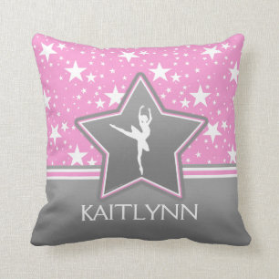 Dancer Among the Stars in Pink with YOUR NAME Cushion