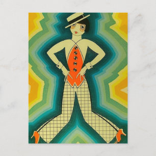“Dancer” Art Deco Cover by Jose Carlos Postcard