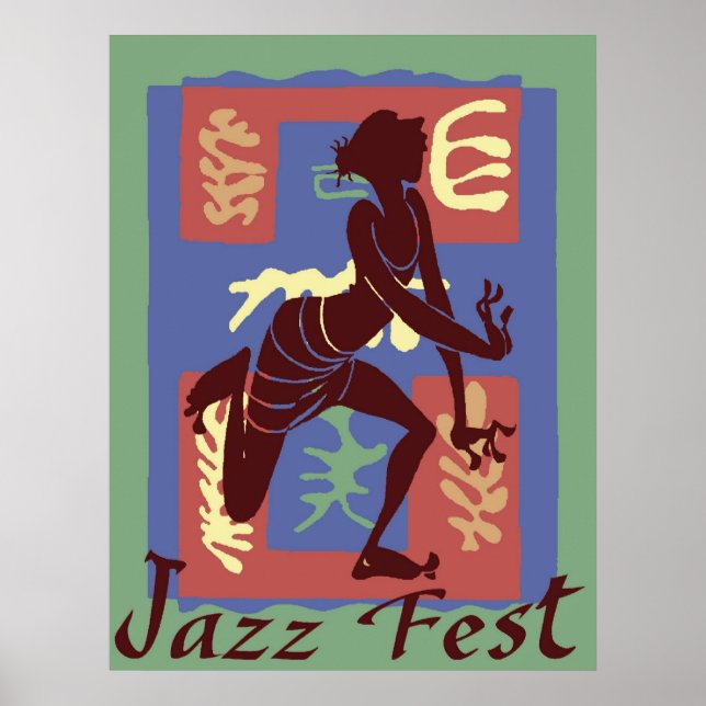 Dancer at Jazz Festival, Matisse Style Poster (Front)
