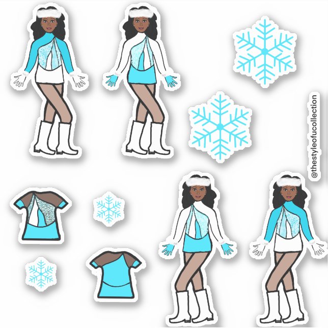 Dancer Christmas Aqua Sticker (Front)