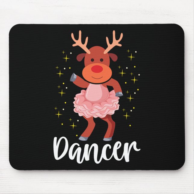 Dancer Christmas Dancing Reindeer Cute Deer Dancer Mouse Pad (Front)