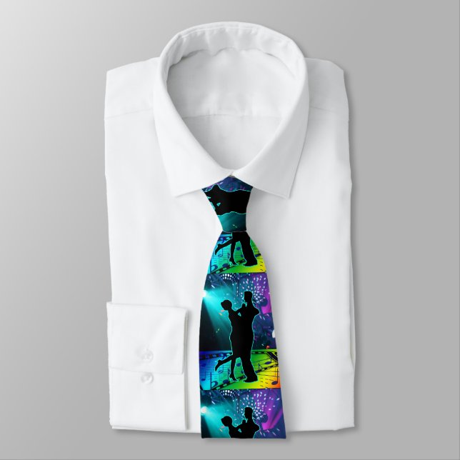 Dancer Couple Lights and Music Necktie (Tied)