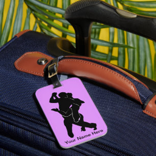 Dancer Couple Luggage Tag Your Text and Colours