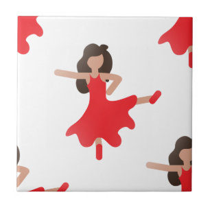 dancer emoji ceramic tile