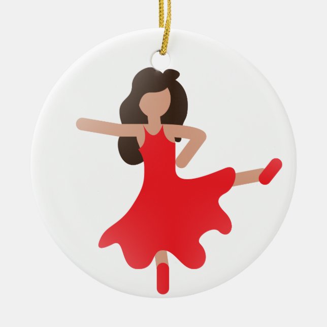 dancer emoji ceramic tree decoration (Front)