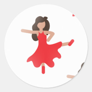 dancer emoji classic round sticker