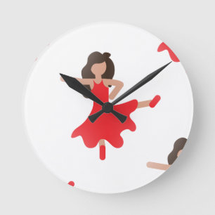 dancer emoji round clock