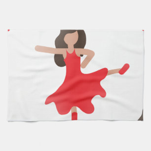 dancer emoji tea towel