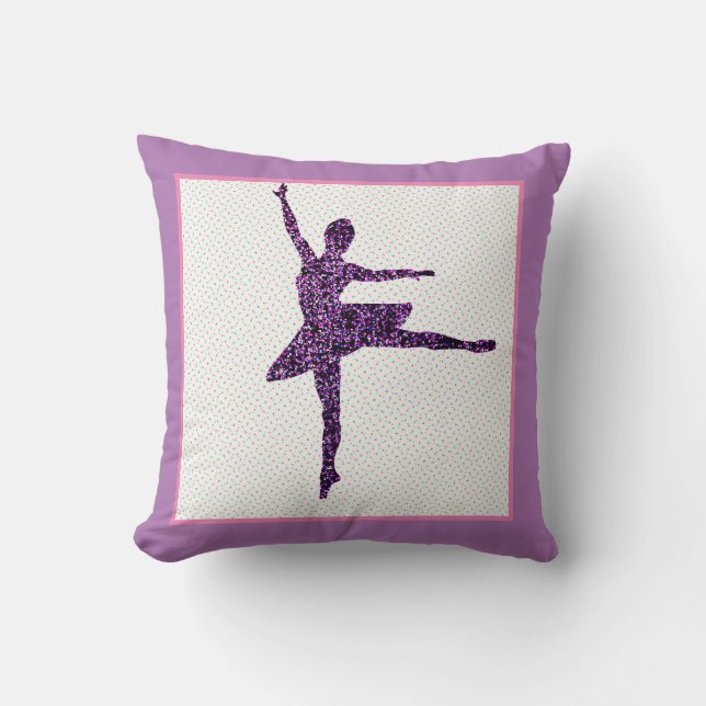 Dancer Faux Sparkle Tiny Dot Throw Pillow (Front)