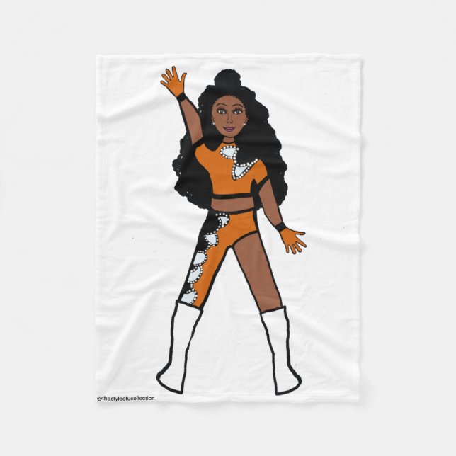 Dancer Fleece Blanket Orange & Black 2 (Front)