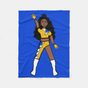 Dancer Fleece Blanket Yellow & Blue 2