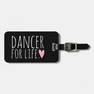 Dancer For Life Black with Heart Luggage Tag