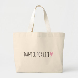 Dancer for Life with Heart Large Tote Bag