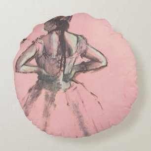 Dancer from the Back by Edgar Degas Vintage Ballet Round Cushion