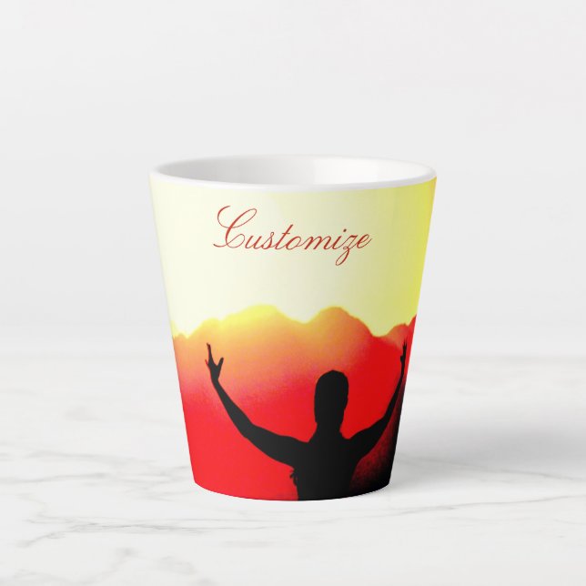 Dancer Greeting Sunrise Thunder Cove Latte Mug (Front)