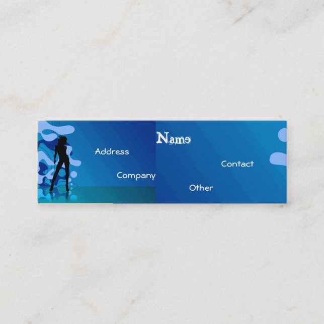 Dancer In Blue Purple Mini Business Card (Front)