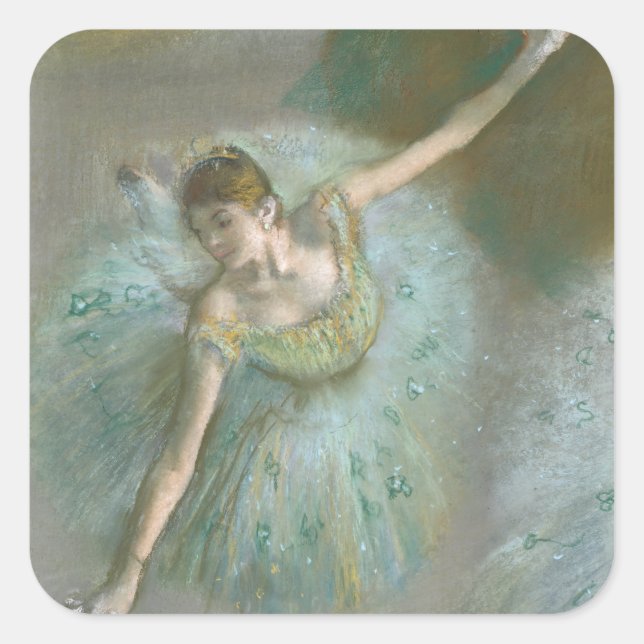 Dancer in Green Edgar Degas Square Sticker (Front)