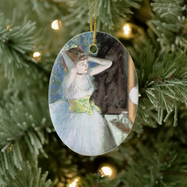 Dancer in Her Dressing Room by Edgar Degas Ceramic Ornament (Tree)