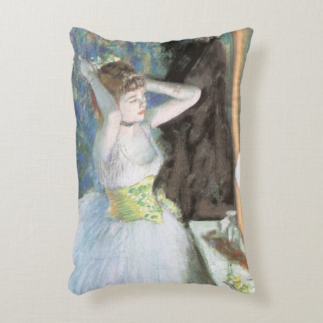 Dancer in Her Dressing Room by Edgar Degas Decorative Cushion (Front(Vertical))