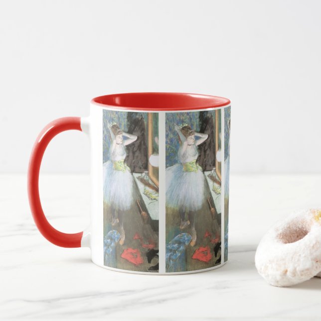 Dancer in Her Dressing Room by Edgar Degas Mug (With Donut)