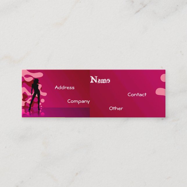 Dancer In Pink Mini Business Card (Front)