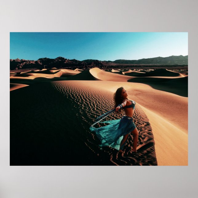 Dancer in Sand Dunes Poster (Front)