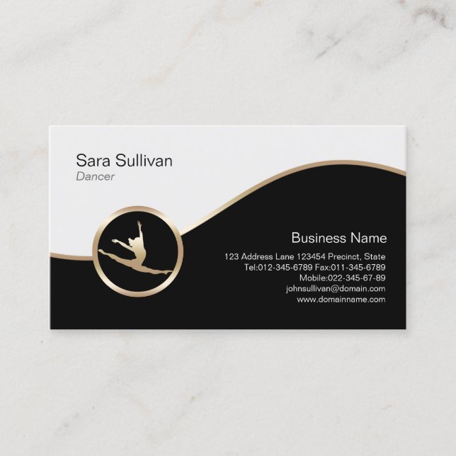 Dancer Jump Icon Dancer Choreographer BusinessCard Business Card (Front)