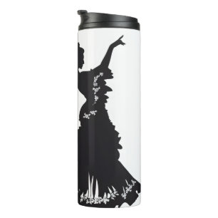 Dancer Lady Silhouette Thermal Tumbler