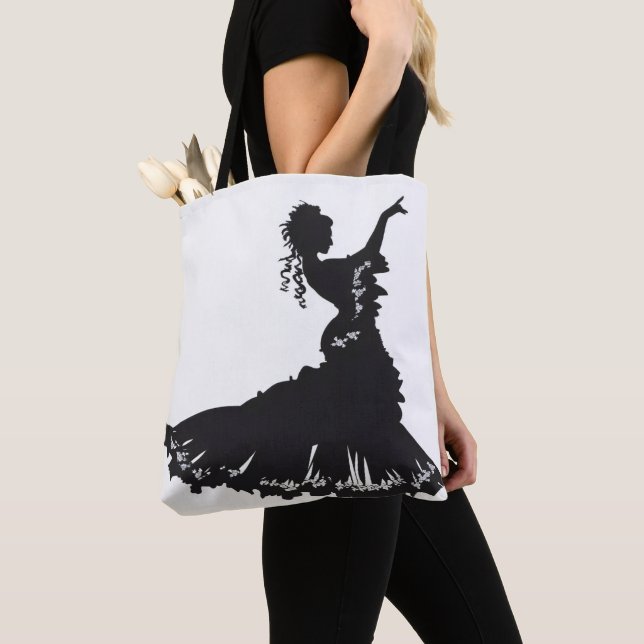 Dancer Lady Silhouette Tote Bag (Close Up)