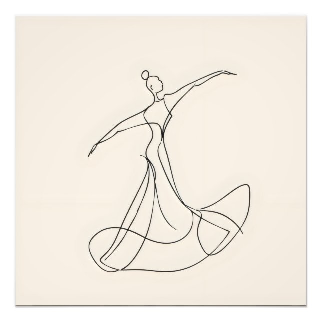 Dancer Line Art Photo Print (Front)