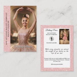 Dancer Meet & Greet Photo Cards Rose Gold Glitter